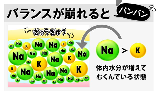 バランスが崩れるとパンパン