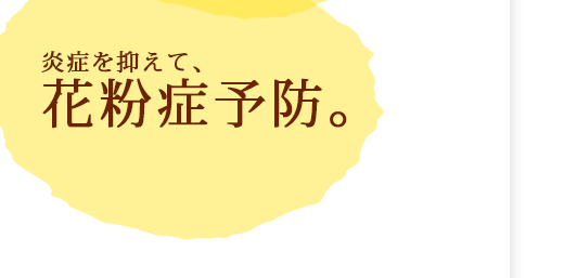 炎症を抑えて、花粉症予防