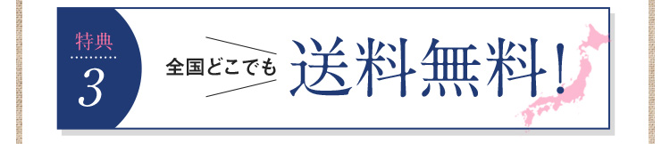 特典３　全国どこでも送料無料！